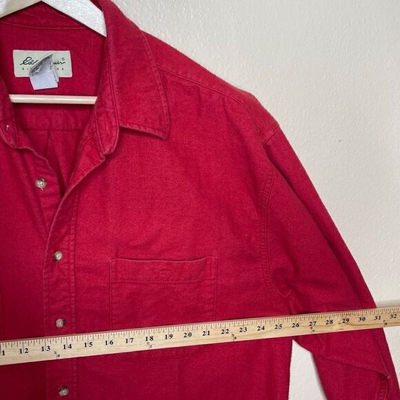 Eddie Bauer Shirt Mens XL Red Button Up Long Sleeve Pockets Flanel Outdoor - Picture 8 of 9